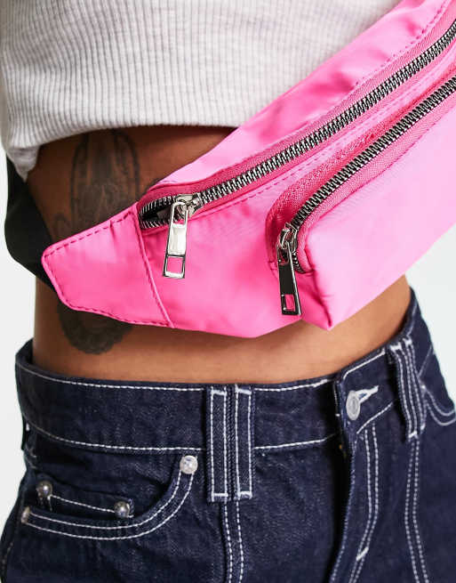 Pink leather bum online bag