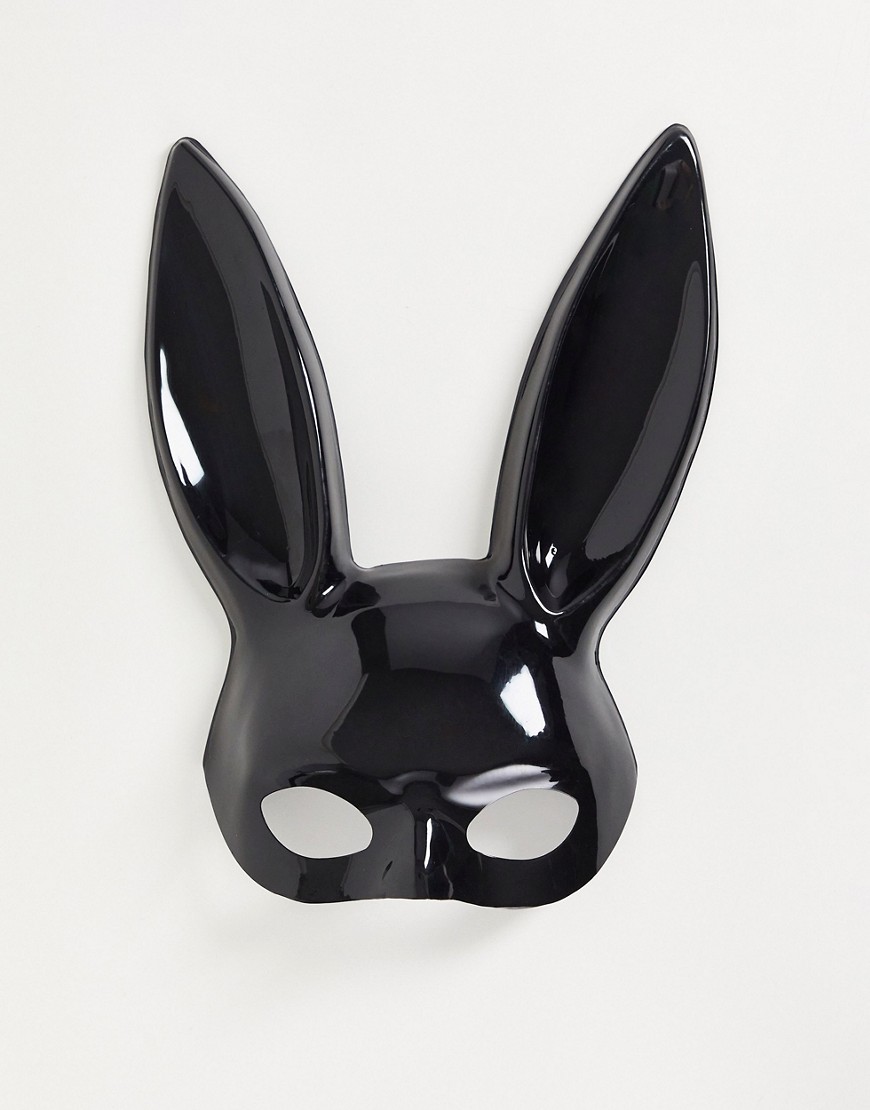 ASOS DESIGN bunny mask in black
