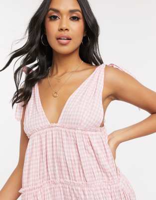 pink gingham sundress