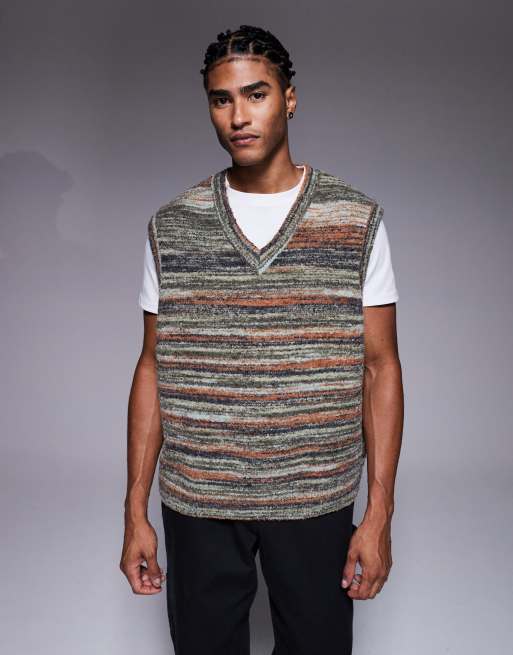 ASOS DESIGN – Bunt gestreifter Oversize-Strickpullunder mit Strukturmuster, 2 von 5