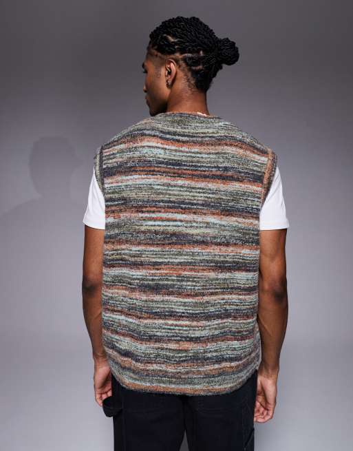 ASOS DESIGN – Bunt gestreifter Oversize-Strickpullunder mit Strukturmuster, 3 von 5