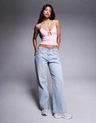 Asos Design Bust Cup Cami Top In Pink