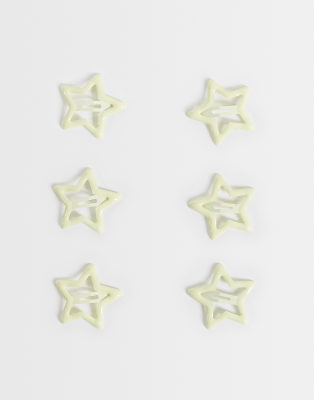 Asos Design Buttermilk Snap Clips-yellow