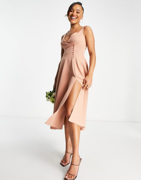 PrettyLittleThing Silky Slip Maxi Dress in Pink