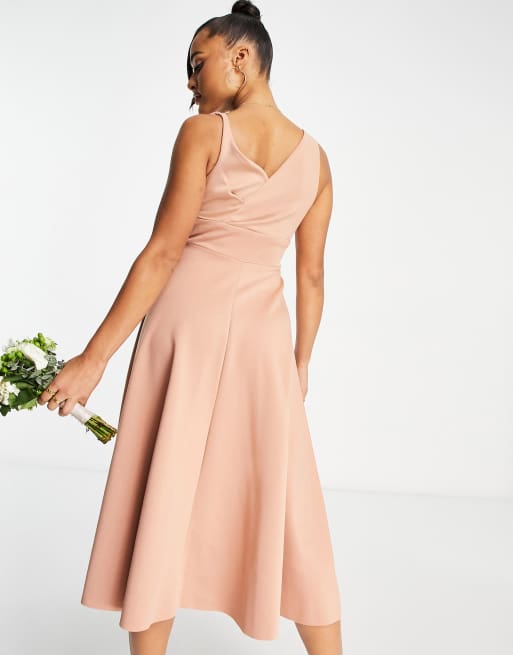 Asos design crop top midi prom dress on sale with twist detail