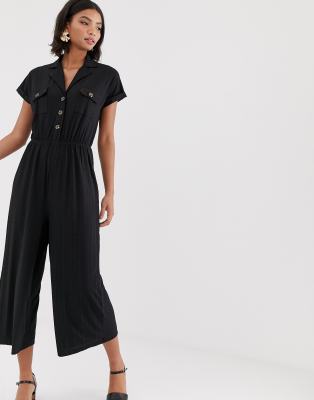 black short sleeve jumpsuit