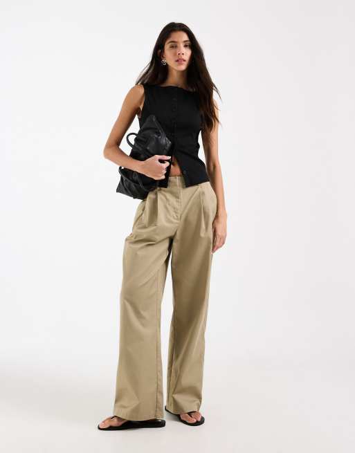 ASOS DESIGN button down boat neck top in black, 2 of 4