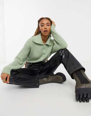 asos green cardigan