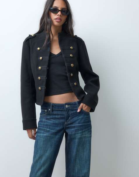 ASOS DESIGN button front formal utility jacket in black - view 1
