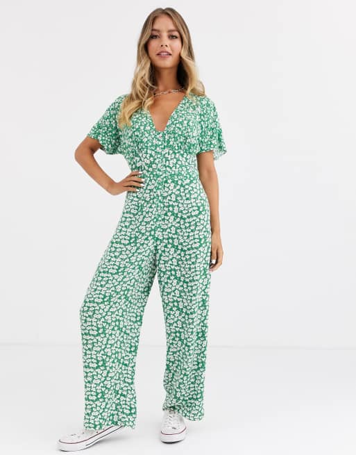 Floral cheap green jumpsuit