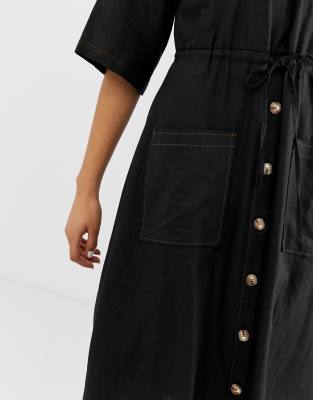 asos button front dress