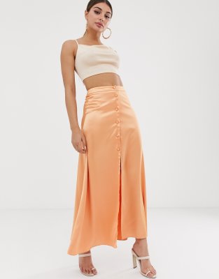 maxi skirt with buttons down the front