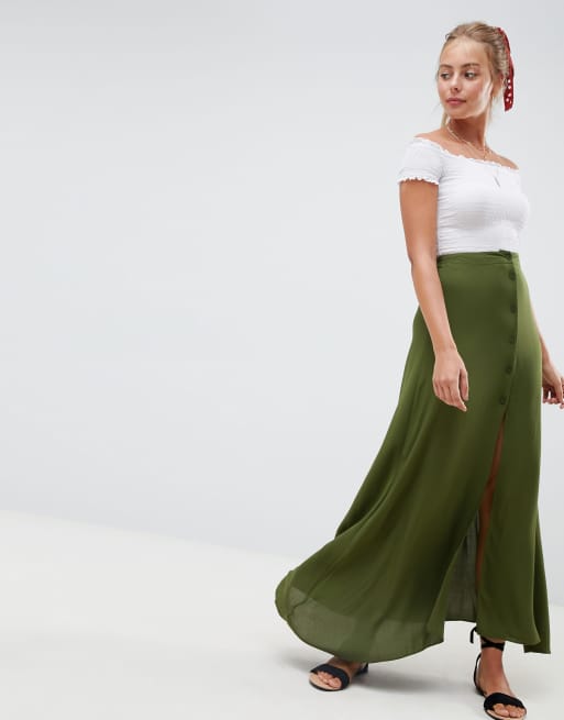 Asos green 2025 maxi skirt