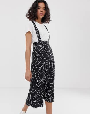 asos black pinafore