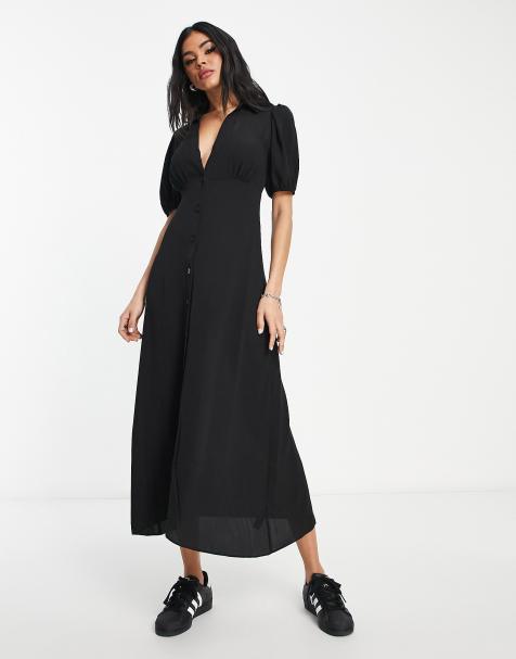 Black button down outlet overall dress