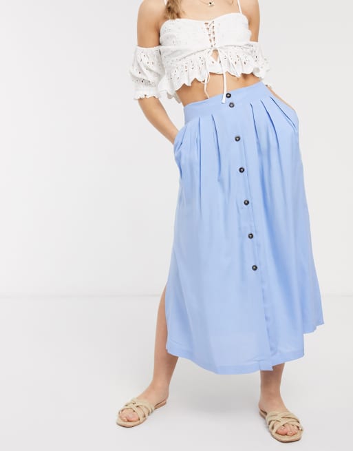 Asos design midi clearance skirt with button front