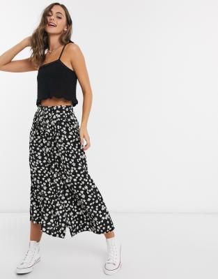 asos design midi skirt with button front