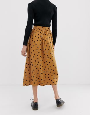 asos design midi skirt with button front