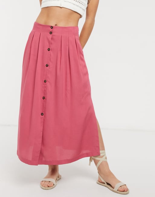 Pink midi outlet skirt asos