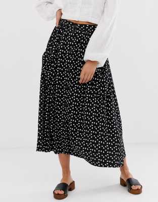asos design midi skirt with button front