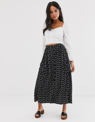 asos design midi skirt with button front