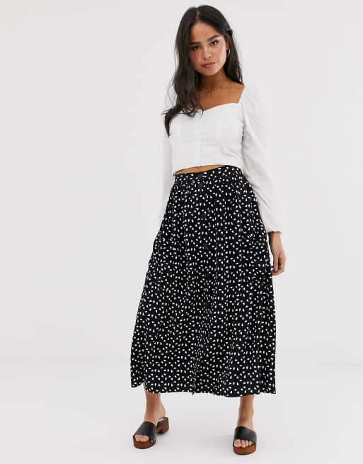 Button front midi 2024 skirt with pockets