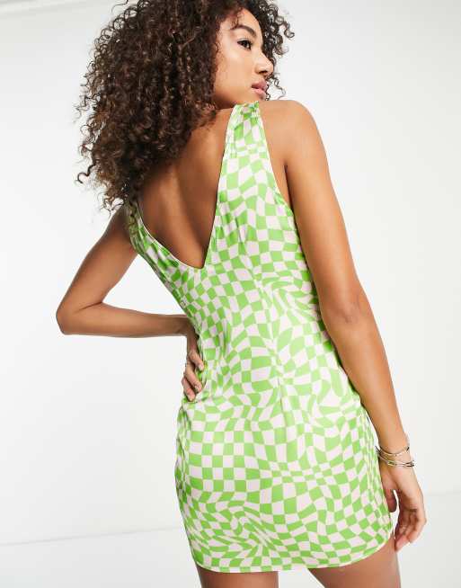 Asos green best sale spotty dress