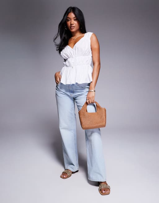 ASOS DESIGN button front seam detail sleeveless top