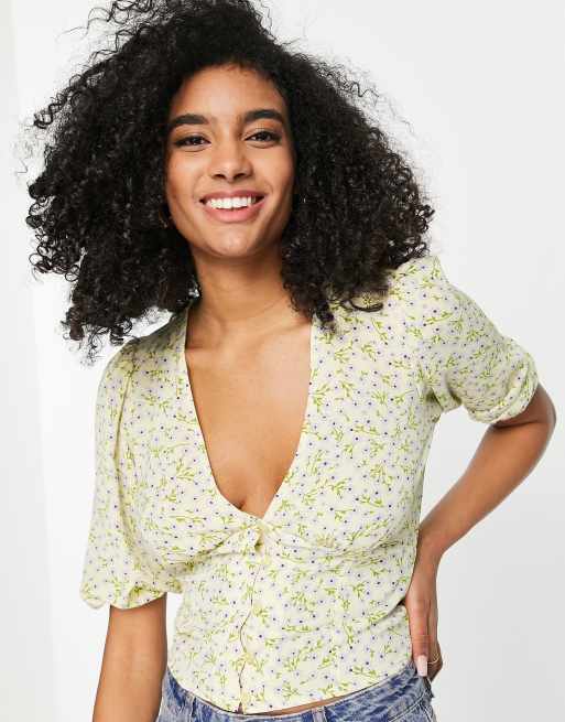 asos yellow blouse