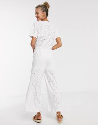 white broderie anglaise jumpsuit