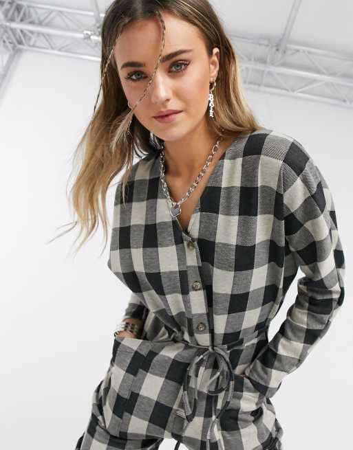 Asos check jumpsuit deals