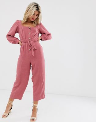 pink long sleeve jumpsuit