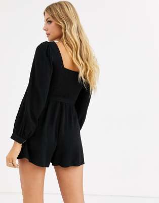 long sleeve playsuit asos