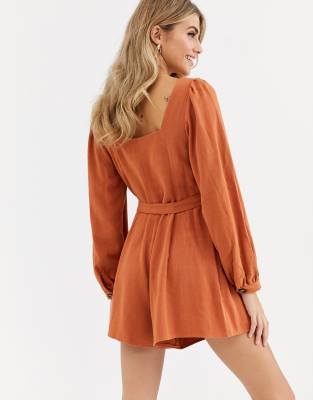 long sleeve playsuit asos