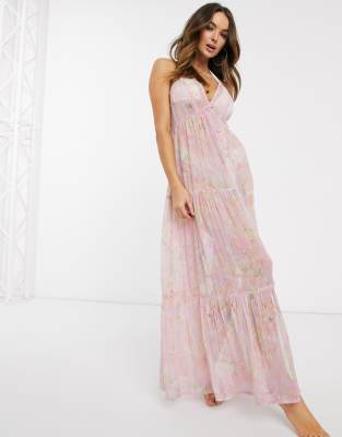 floral maxi beach dress