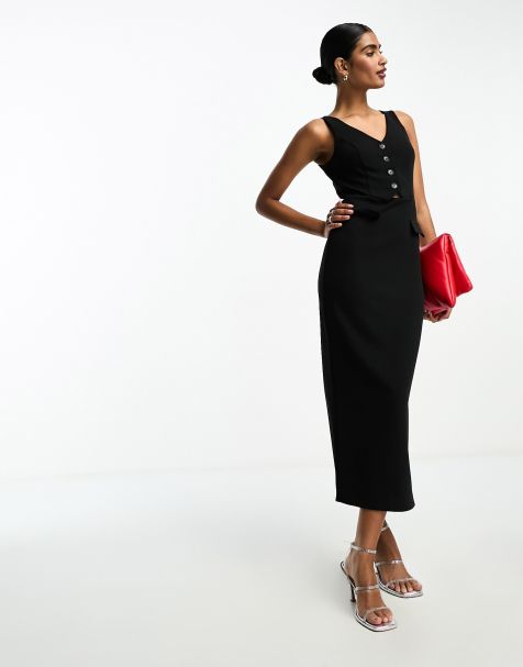 Asos black 2024 work dress