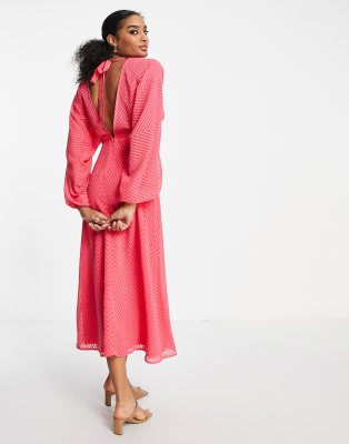 open lace back dress Rent ASOS DESIGN Midi Dress With Batwing Sleeve And Wrap Waist In Scatter  Sequin