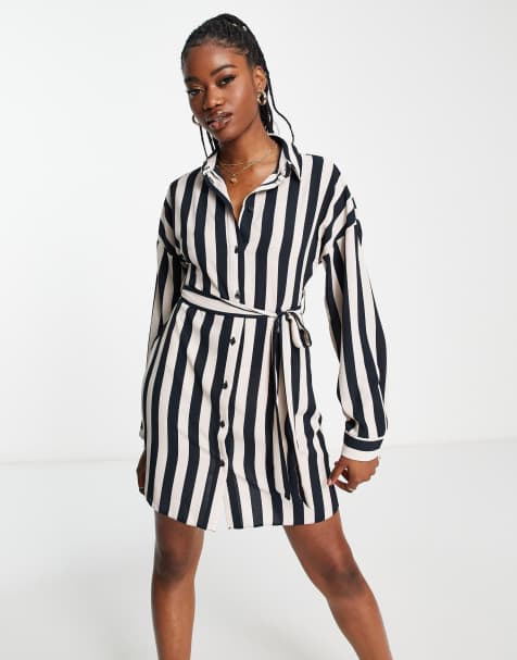 Black and 2025 white shirt dress