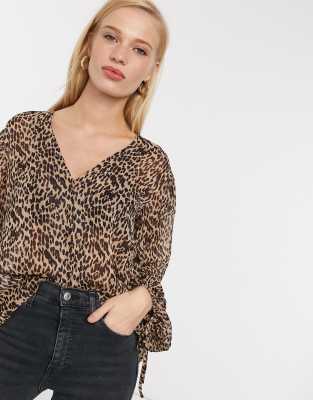 asos leopard top