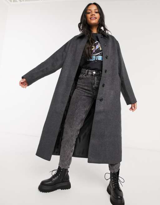 Dark grey duster on sale coat