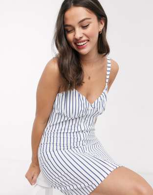asos blue and white dress