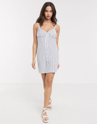 asos blue and white striped dress