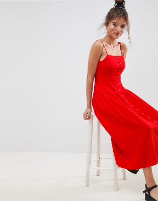 red maxi dress casual