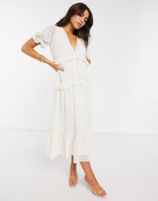 asos tiered midi dress