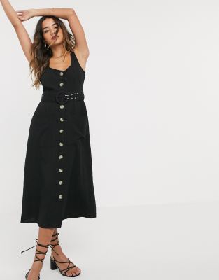 black midi sun dress