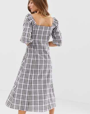 checkered maxi dress