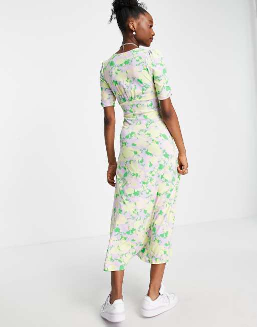 Asos design button outlet through maxi dress