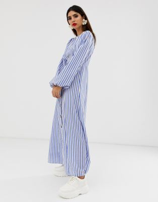 asos design button through maxi dress