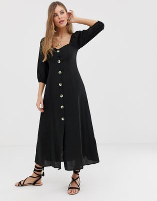 maxi button through dress