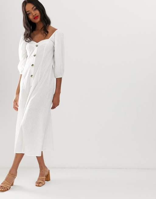 Asos design button outlet through maxi dress